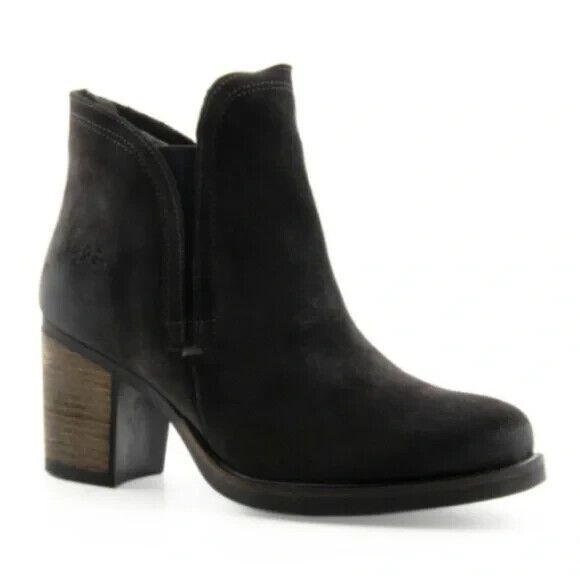 Bos. & Co. Belfield Portugal Women's Black Suede Heeled Ankle Boots US 8.5 EU 39